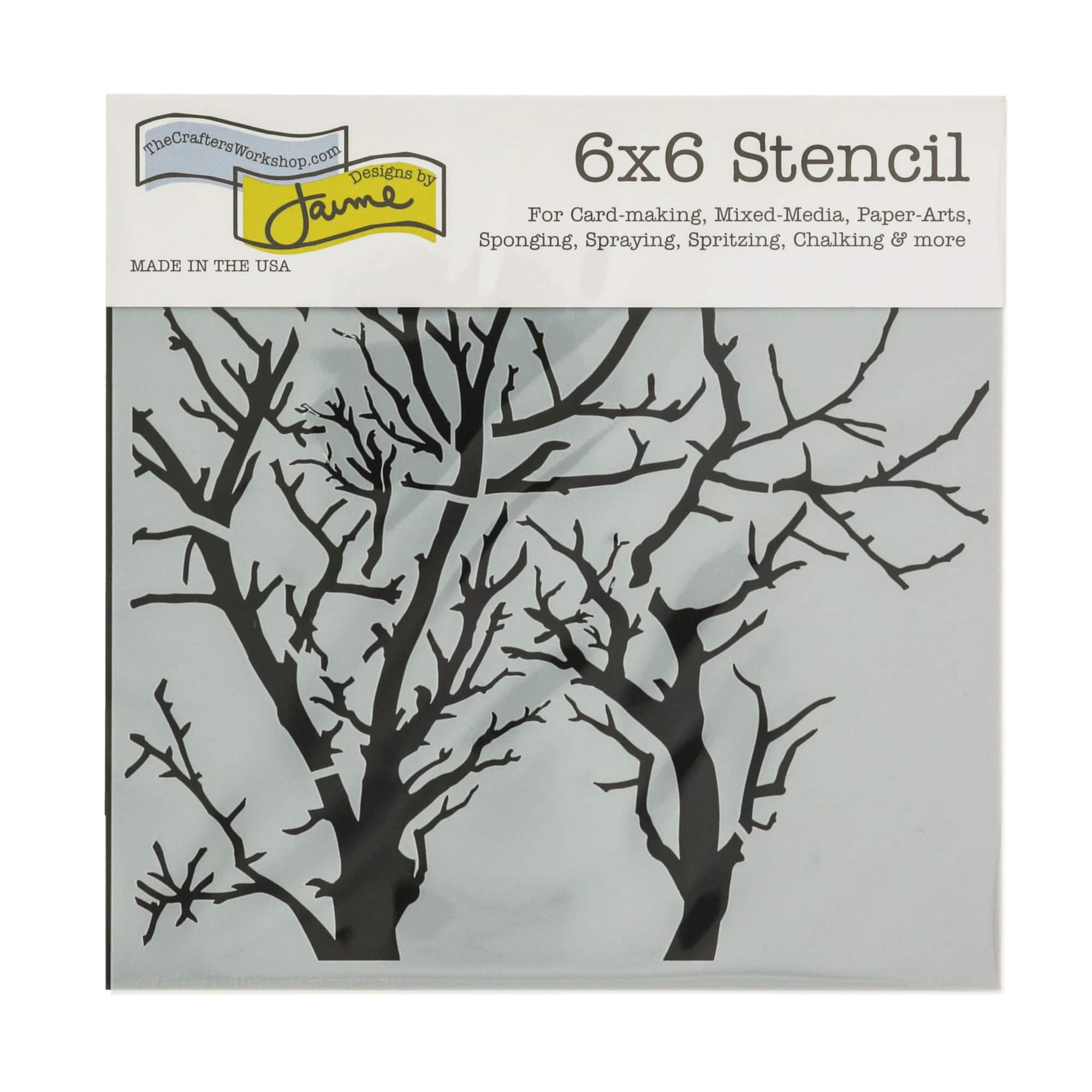 The Crafter's Workshop Branches Reversed Stencil, 6" x 6"